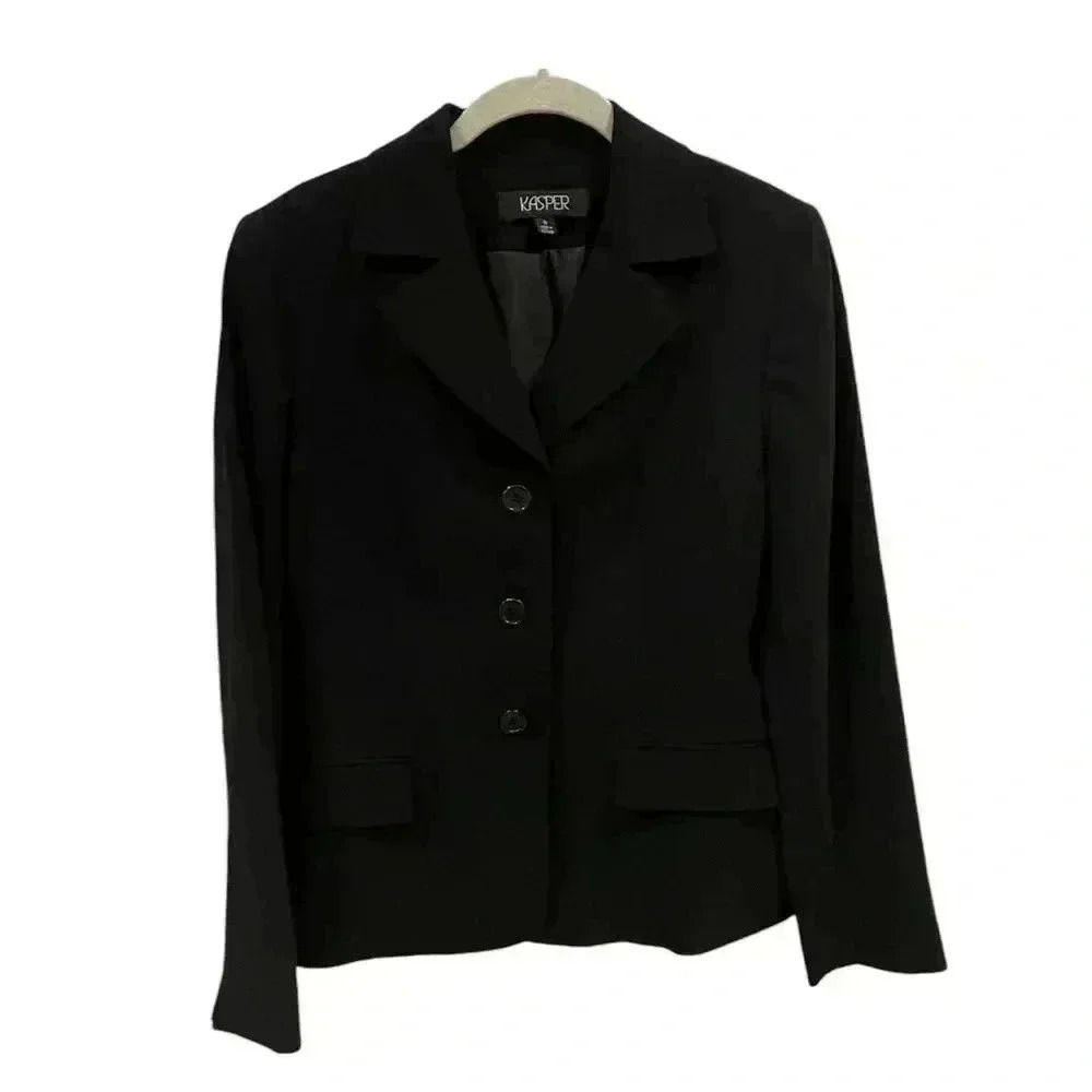 Kasper 2-Piece New NWT Suit Skirt Blazer Black Size 8 - Picture 4 of 6
